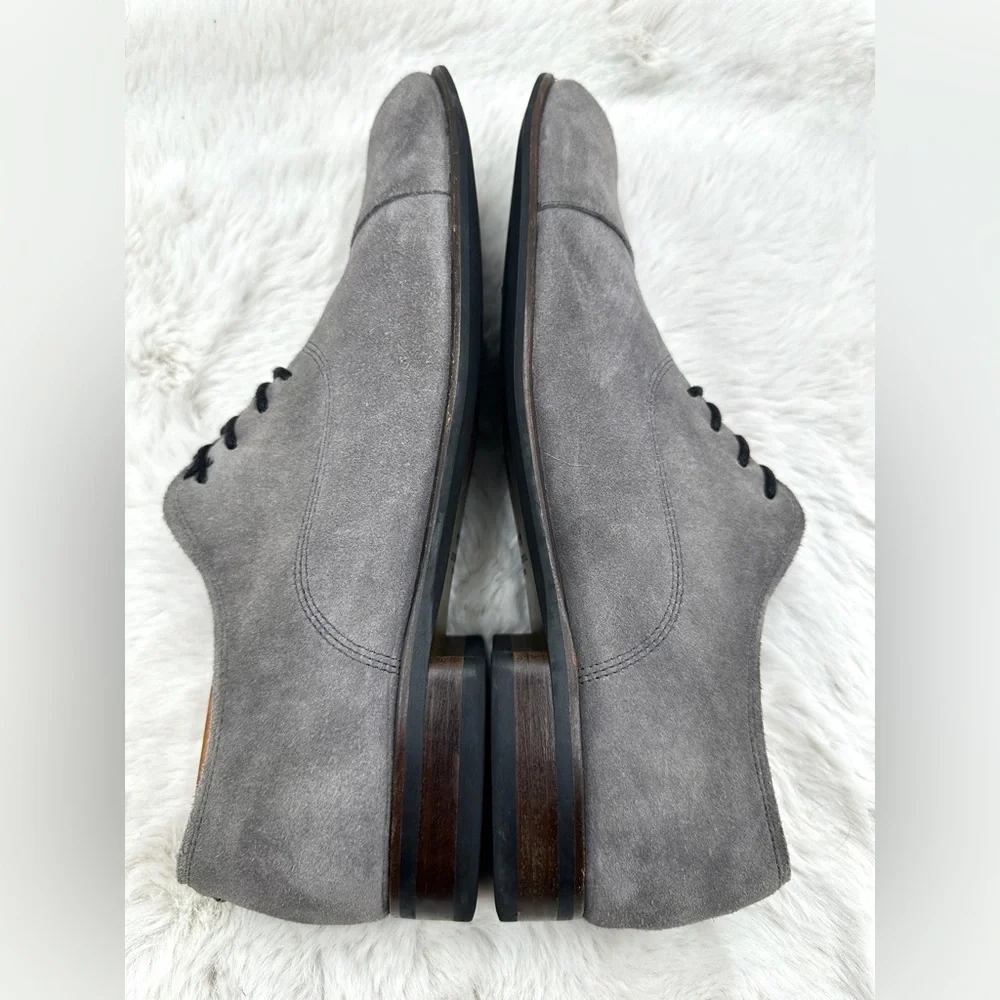 John Varvatos Seagher Cap Toe Oxford shoes in Coal Suede, US 12‎